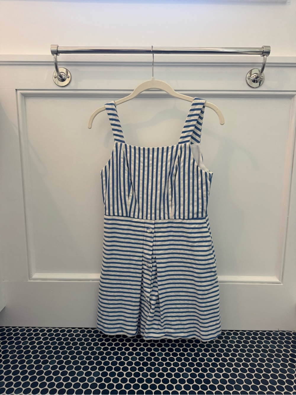 Striped Blue and White Women’s Romper - Sleeveless Kids Bottoms